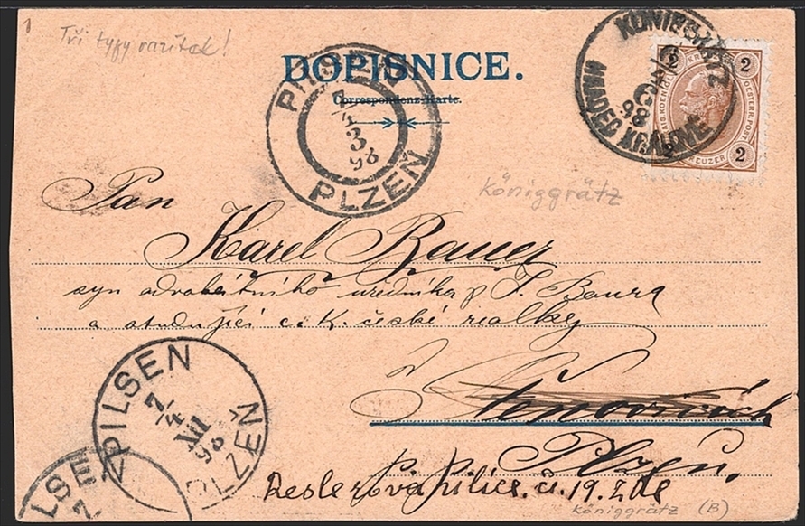 Lithographien, Österreich, Böhmen, Pozdrav z HRADEC KRALOVE, 3 Bilder, 1898 – Bild 2