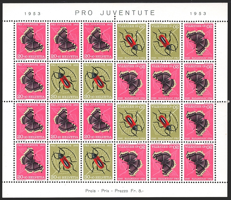 Schweiz, Pro Juventute, Nr.JOZ41, Kehrdruckbogen