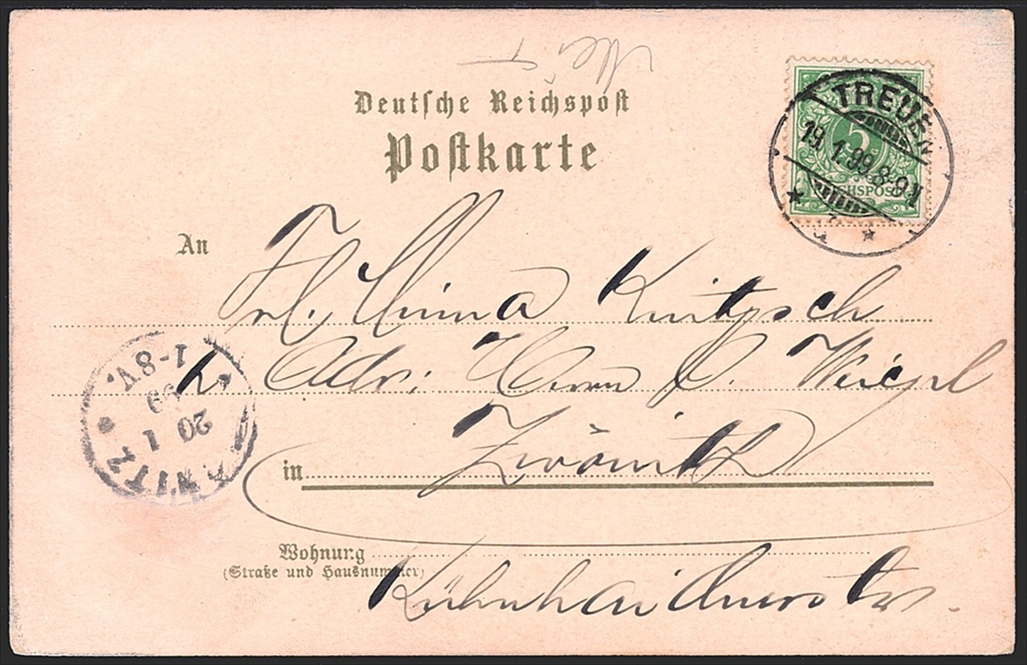 Deutschland, Lithographien, Gruss aus TREUEN, 5 Bilder, 1899 – Bild 2