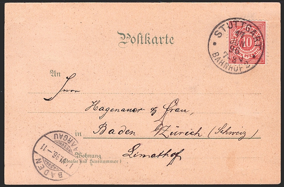 Deutschland, Lithographien, Gruss aus der Electricitäts- u.Kunstgewrbe Ausstellung in STUTTGART, 4 Bilder, 1896 – Bild 2