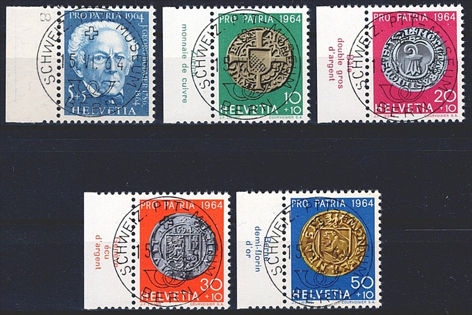 Schweiz, Pro Patria, Nr.118-122, ET--Voll-Stempel SCHWEIZ. PTT-MUSEUM, mit Gummi **