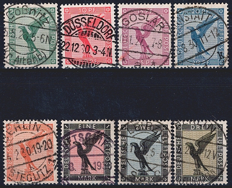 Deutschland, Deutsches Reich, Flugpost, Nr.378-384, komplette Serie, Vollstempel