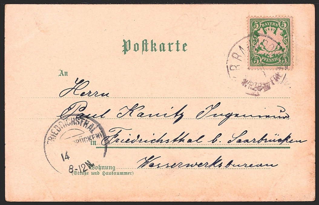 Deutschland, Lithographien, Gruss aus WÜRZBURG, 2 Bilder, 1899 – Bild 2