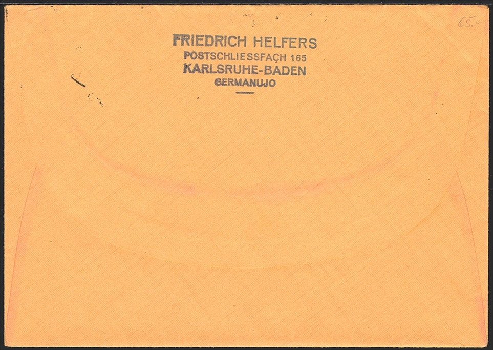 Deutschland, Deutsches Reich, Sondermarken, Nr.540-543, eingeschriebener Satzbrief, KARLSRUHE – Bild 2