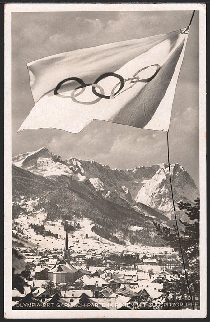 Deutschland, Deutsches Reich,Olympiade, Nr.600-602, komplette Serie, Sonderstempel GARMISCH PARTENKIRCHEN PRESSEAMT, eingeschriebene Karte – Bild 2