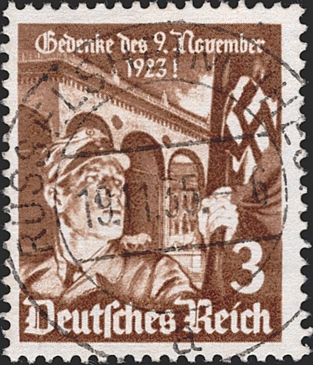 Deutschland, Deutsches Reich,Sondermarken, Nr.598y, waagrechte Riffelung, Vollstempel RÜSSELSHEIM