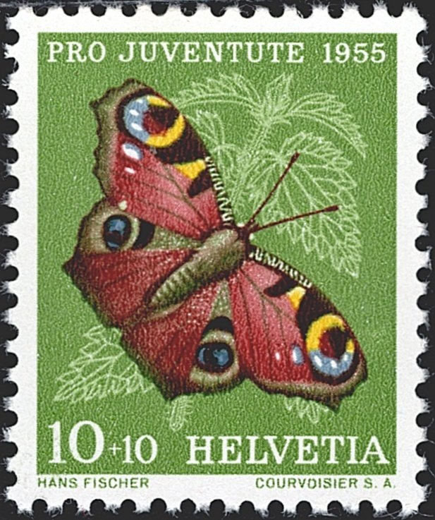 Schweiz, Abarten, Pro Juventute, Nr.159.2.01, weisser Fleck im linken Vorderflügel