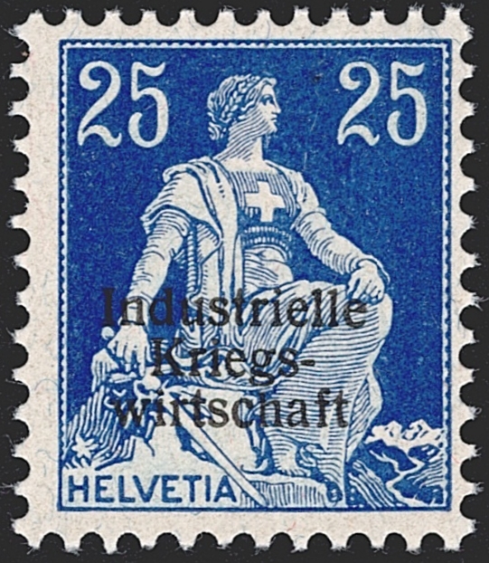 Schweiz, Dienst, IKW, 25Rp.blau, Nr.7, signiert Hertsch