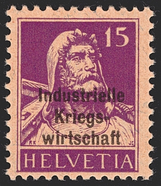 Schweiz, Dienst, IKW, Nr.12, 15Rp.violet, signiert