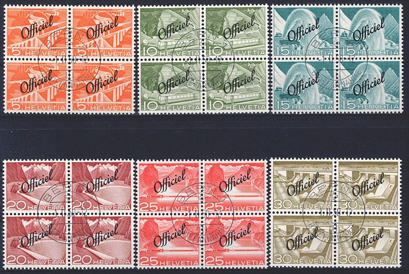 Schweiz, Dienst, Verwaltungsmarken, Nr.65-75, komplette Serie, im Viererblock, ET gestempelt11 Werte – Bild 2