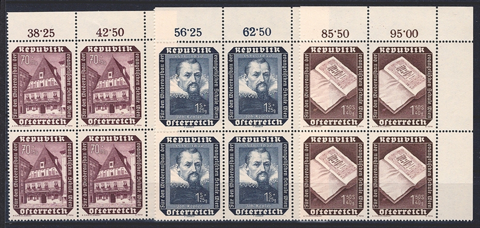 Österreich, Wiederaufbau, Nr.989-993, im Viererblock – Bild 2