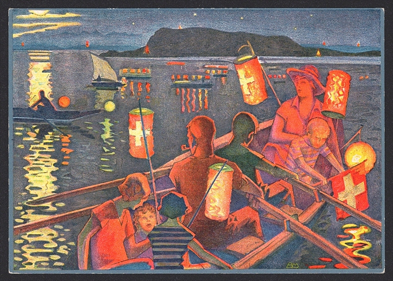 Schweiz, Bundesfeierkarten, 1932, Bielersee, Nr.56b, Bild "Korbflechterei" – Bild 2