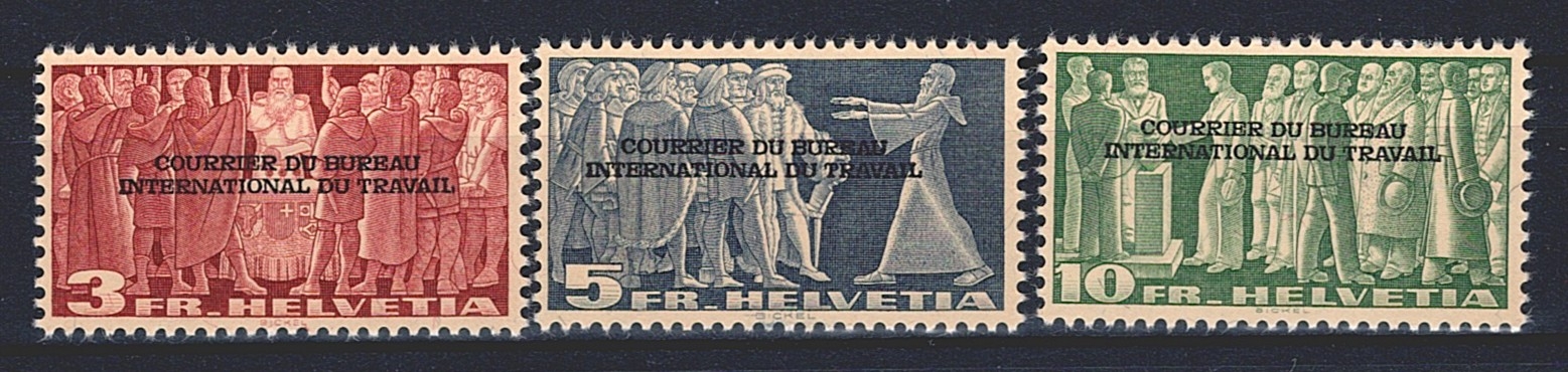 Schweiz, Dienstmarken, BIT, Nr.81-83, Symbolische Bilder, komplette Serie