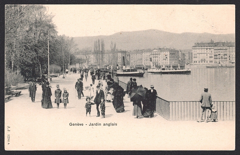Ansichtskarten Schweiz, GENEVE Jardin Anglais, um 1900