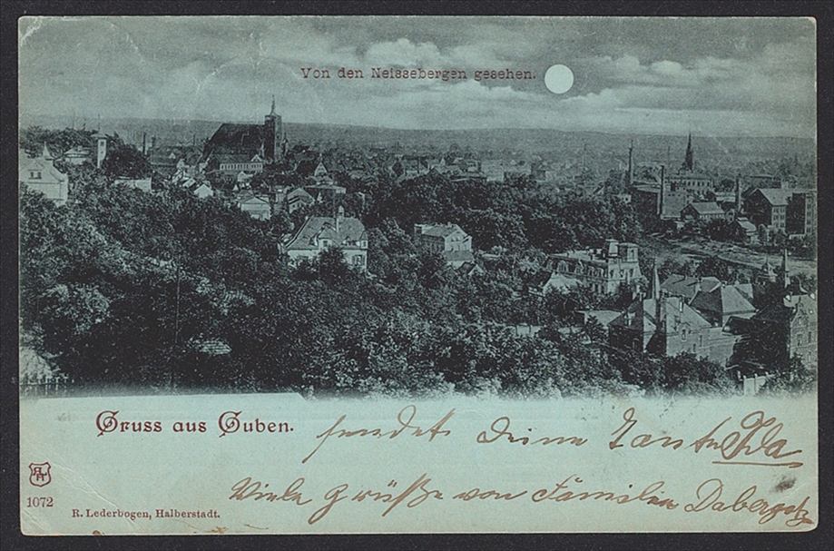 Lithographien Deutschland, Gruss aus GUBEN, Farblitho, 1899