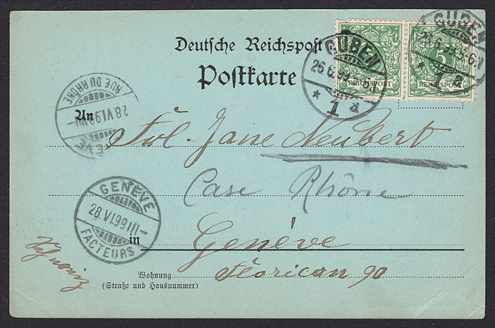 Lithographien Deutschland, Gruss aus GUBEN, Farblitho, 1899 – Bild 2