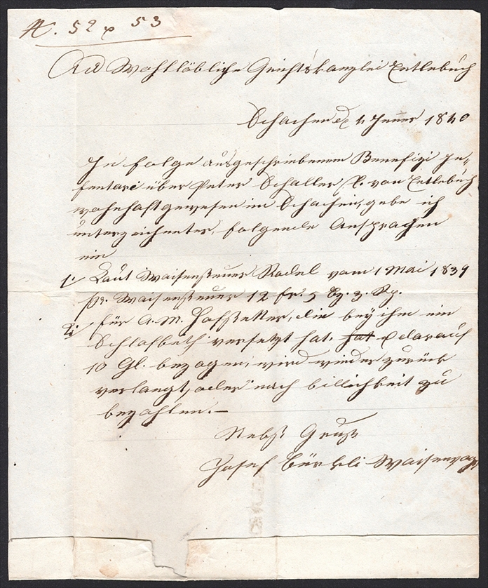 Schweiz, Abstempelungen, Stempel SCHACHEN, sauber auf Faltbrief von 1840 nach Entlebuch – Bild 2