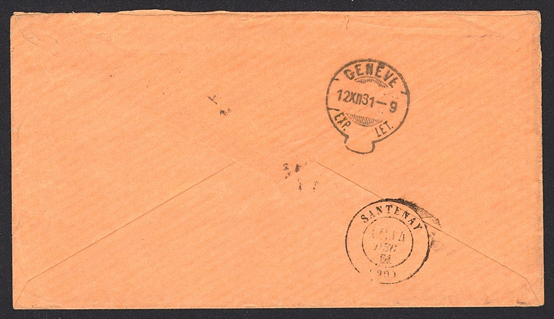 Schweiz, Frankaturen, Sitzende Helvetia, Nr.30, Mehrfauchfrankatur nach SANTENAY/F, GENEVE – Bild 2