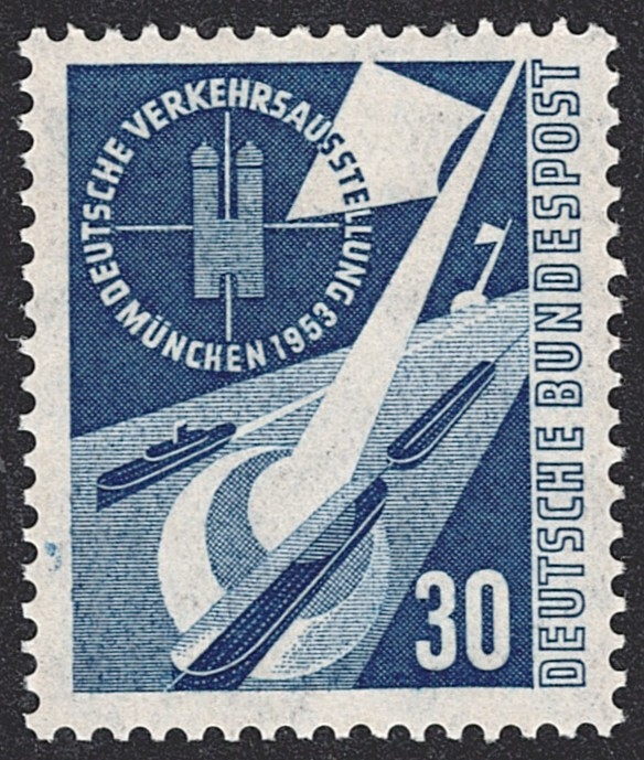 Deutschland, BRD, Nr.170, Verkehrsausstellung, 1953, 30Pfg.blau
