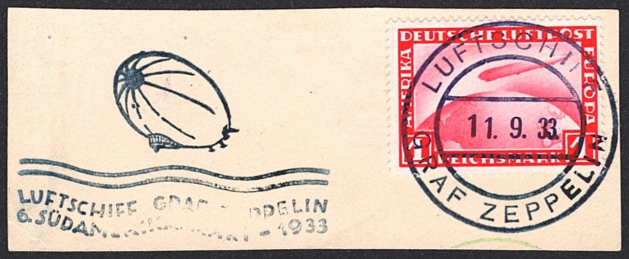 Deutschland, Deutsches Reich, 1931, Nr.455, Zeppelin, sauberer Bordstempel