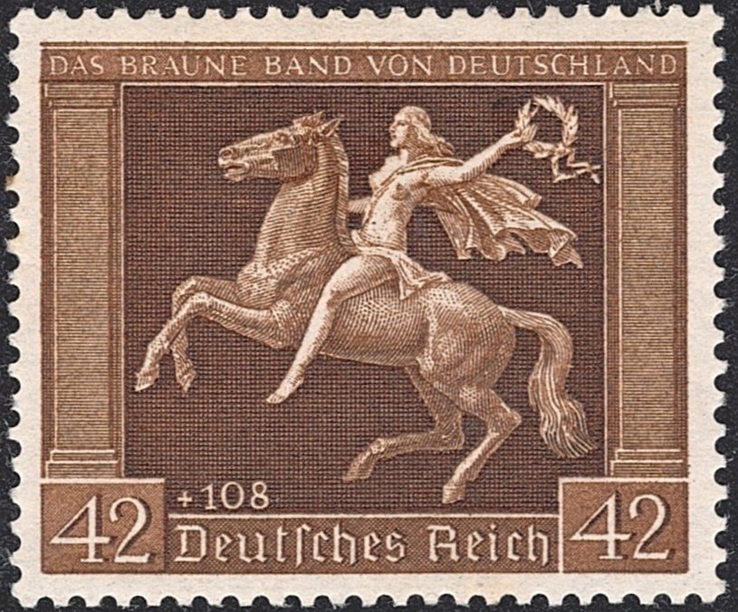 Deutschland, Deutsches Reich, Das braune Band, Nr.671y, waagrechte Gummierung