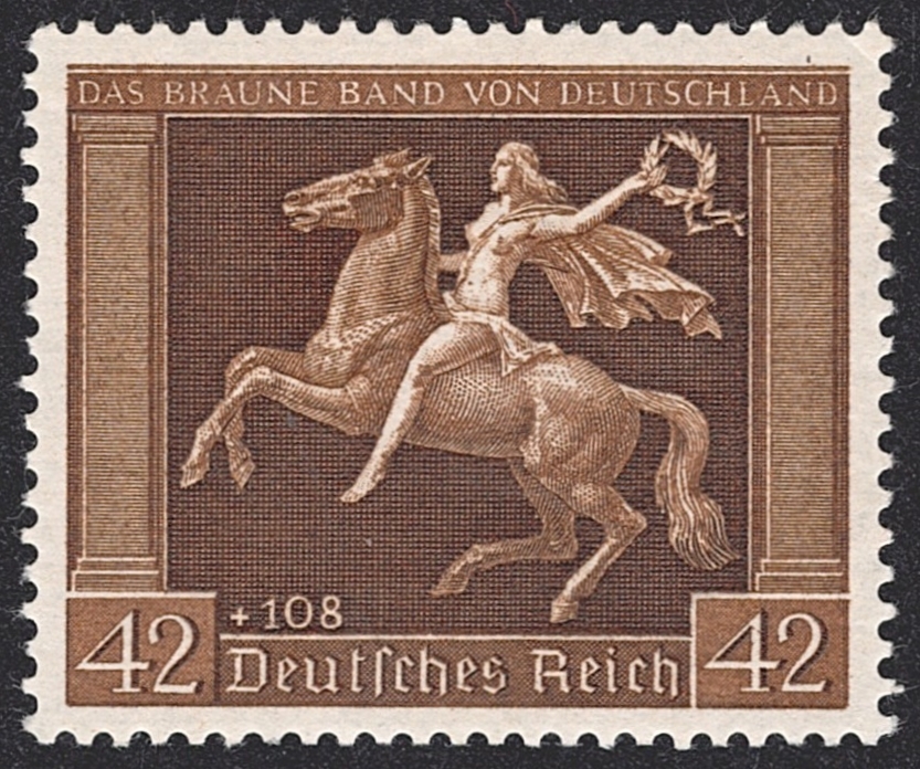 Deutschland, Deutsches Reich, Nr.671, Das braune Band, waagrechte Riffelung
