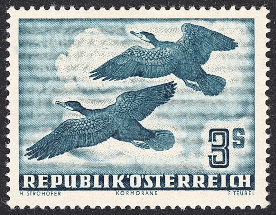 Österreich, Nr.985, 3S.,Flugpost, Kormoran