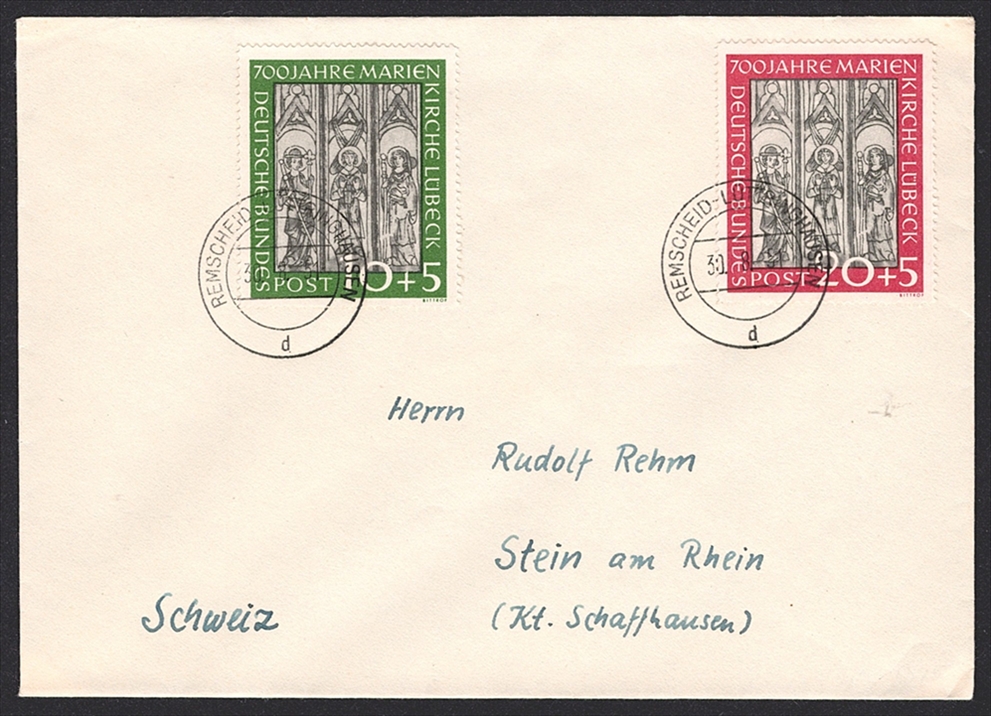 Deutschland, BRD 1951 Serie Nr. 139/40 auf Brief in die Schweiz - FDC