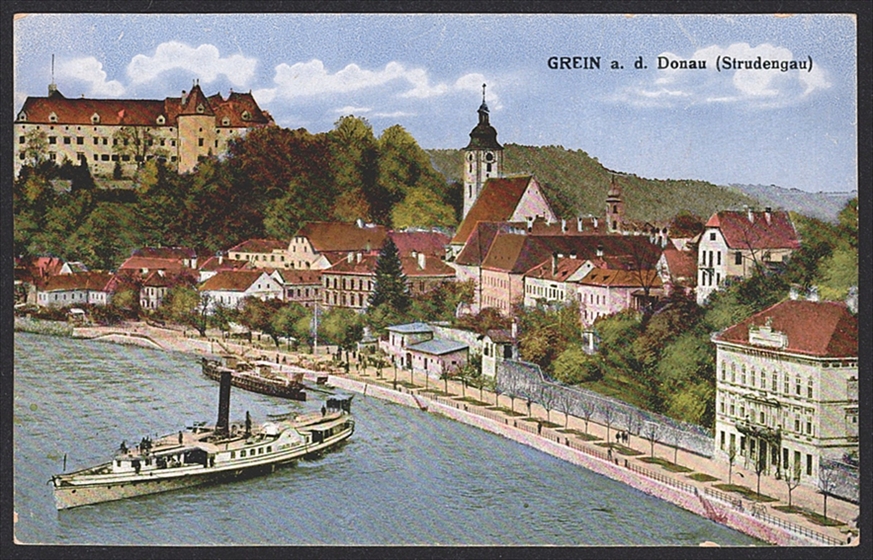 Lithographien, Österreich, GREIN a.d.Donau (Strudengau), nicht gelaufen, ca.1900