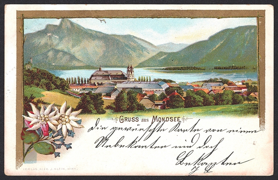 Lithographien, Österreich, Gruss aus MONDSEE, 1898