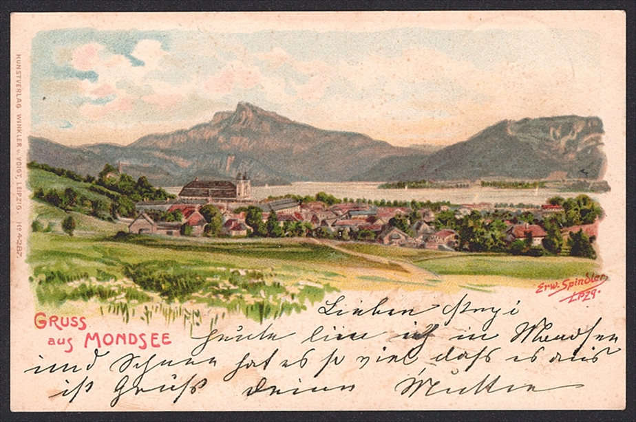 Lithographien, Österreich, Gruss aus MONDSEE, 1901