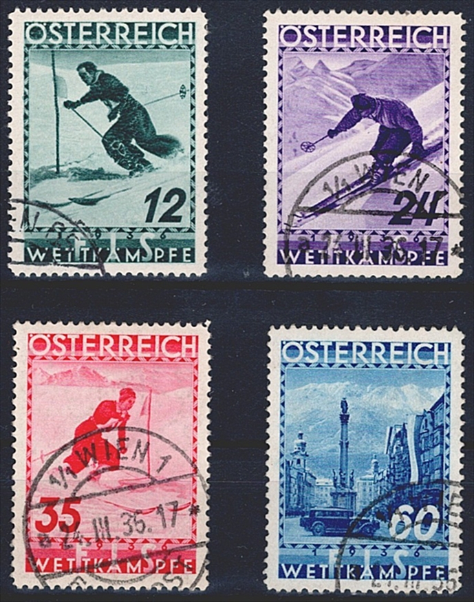 Österreich 1936 - Serie ANK Nr. 623/26 "FIS II - Innsbruck" - gestempelt