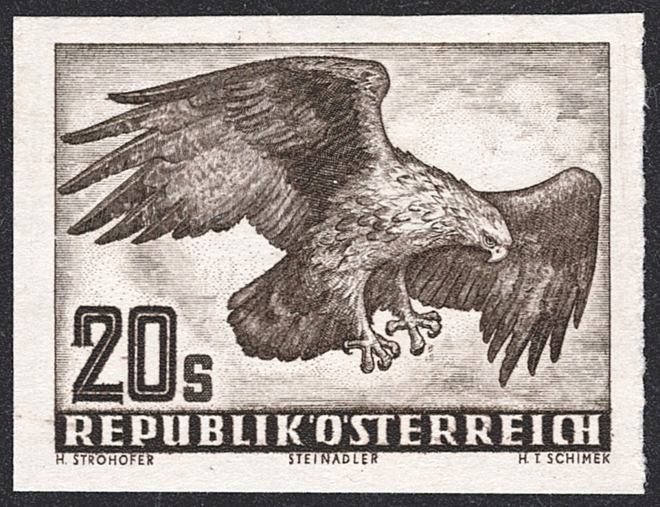 Österreich 1950/53 ANK Nr. 973 Uxc ungezähnt in Originalfarbe mit weissem Gummi