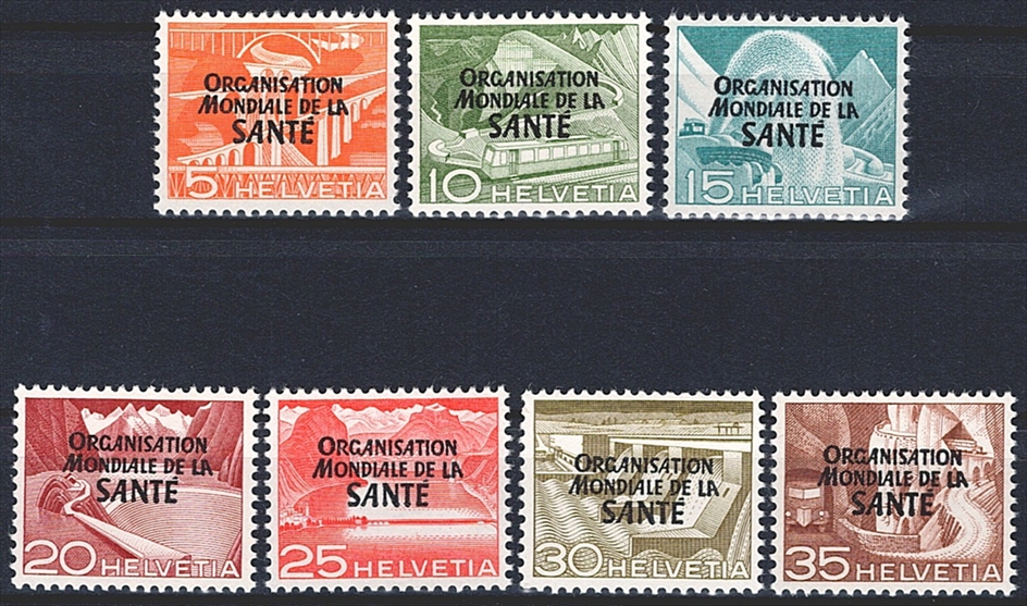 Schweiz, Dienstmarken, DVI, ORGANISATION MONDIALE DE LA SANTE, Nr.6-25, komplette Serien