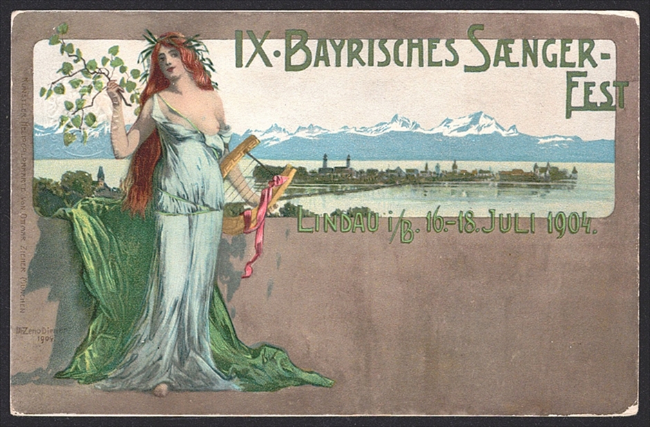 Deutschland, Bayern, Privatganzsachen, 1904, IX.BAYRISCHES SAENGERFEST LINDAU i/B 16.-18.JULI 1904