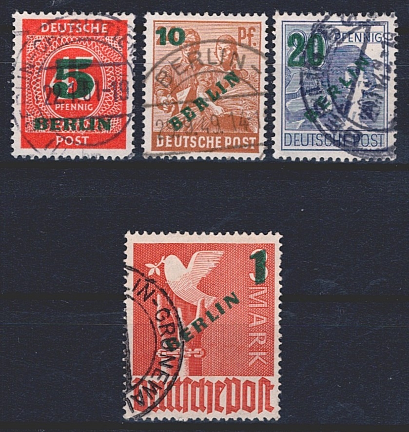 Deutschland, Berlin, Freimarken, 1949, Nr.64-67, komplette Serie