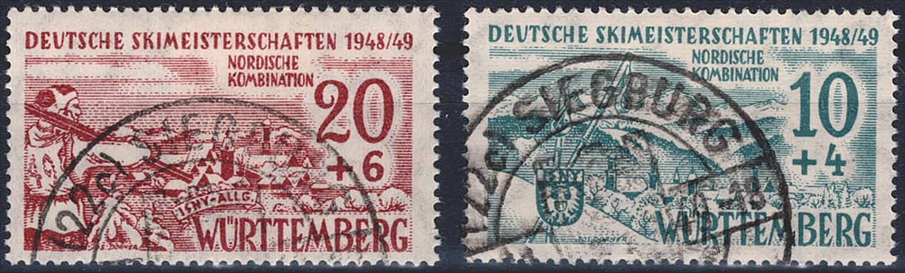Deutschland, Französische Zone, Württemberg, 1949, Nr.38-39, sauber gestempelt