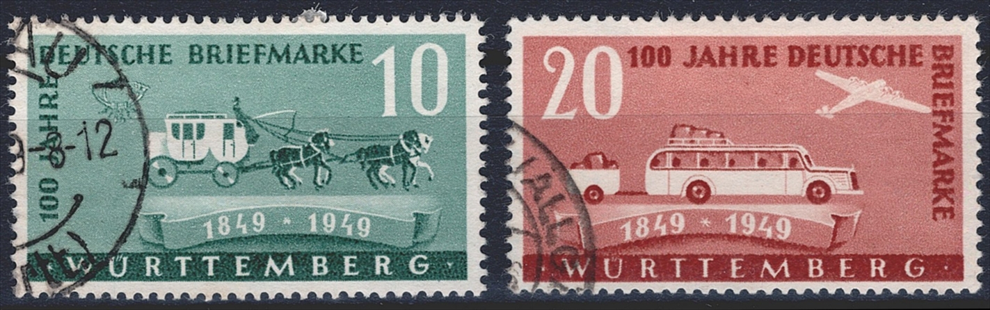 Deutschland, Französische Zone, Württemberg, 1949, Nr.49-50, sauber gestempelt
