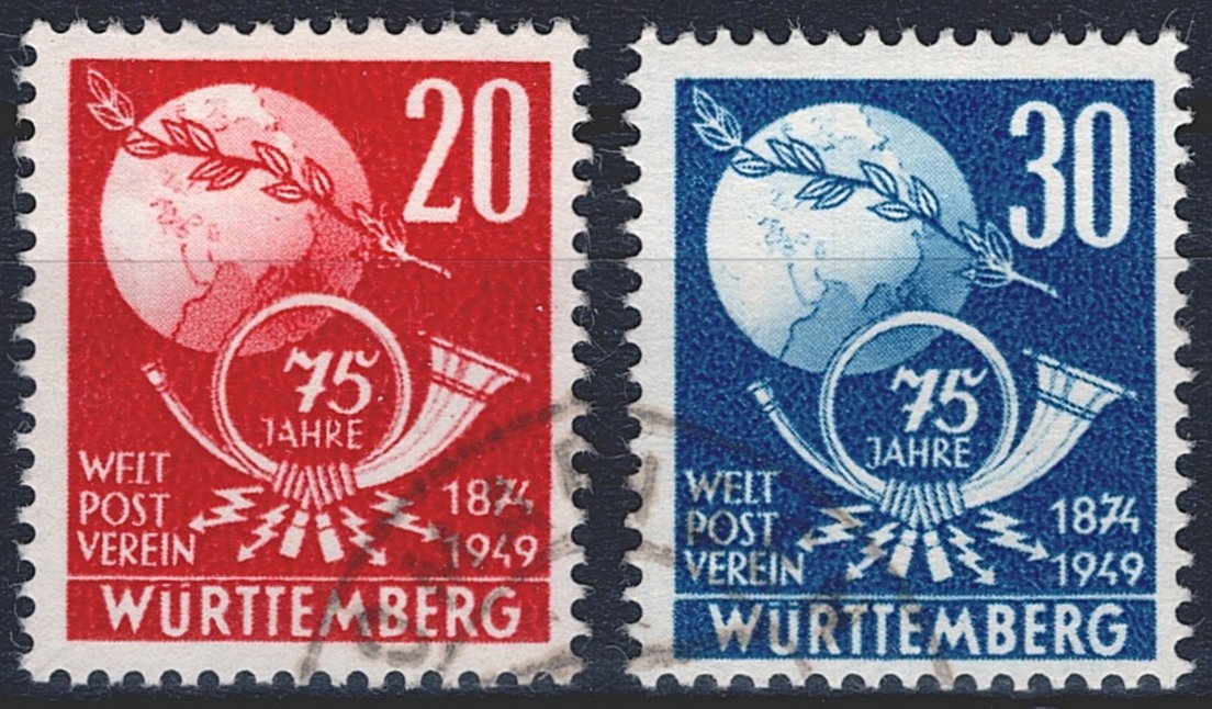 Deutschland, Französische Zone, Württemberg, 1949, Nr.51-52, sauber gestempelt