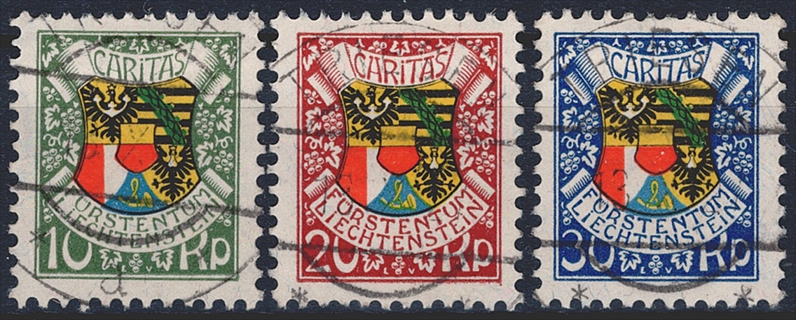 Liechtenstein 1927, Geburtstag des Fürsten, komplette Serie, Vollstempel TRIESEN