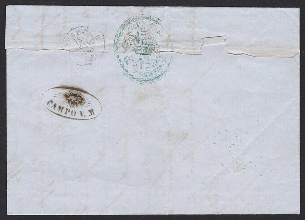 Schweiz, Abstempelungen, Postgeschichte, Faltbrief, CEVIO/BIGNASCO, Fingerhut Gr.104, rückseitig Strahlenstempel CAMPO V.M – Bild 2