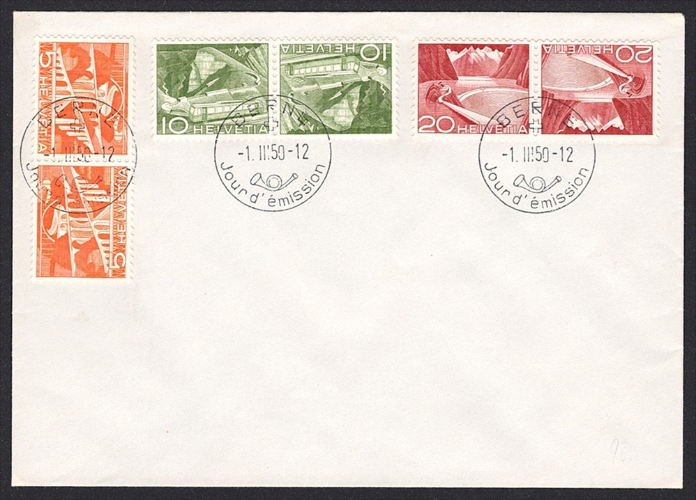 Schweiz, FDC, Kehrdrucke, Nr.K41-43, unadressierter FDC, offiz.-ET Stempel BERNE