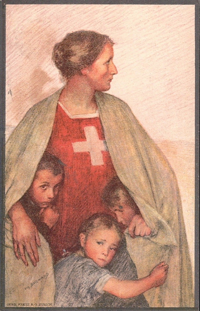 Schweiz, Bundesfeierkarten, 16o, Mutter Helvetia, gestempelt BATTERIE de CAMPAGNE – Bild 2