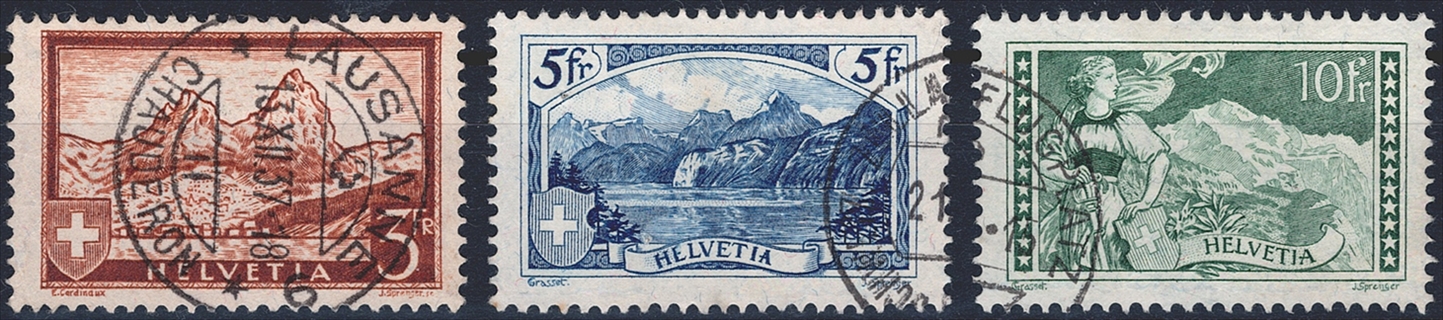 Schweiz, Freimarken, Gebirgslandschaften, Nr.177-179, gestempelt