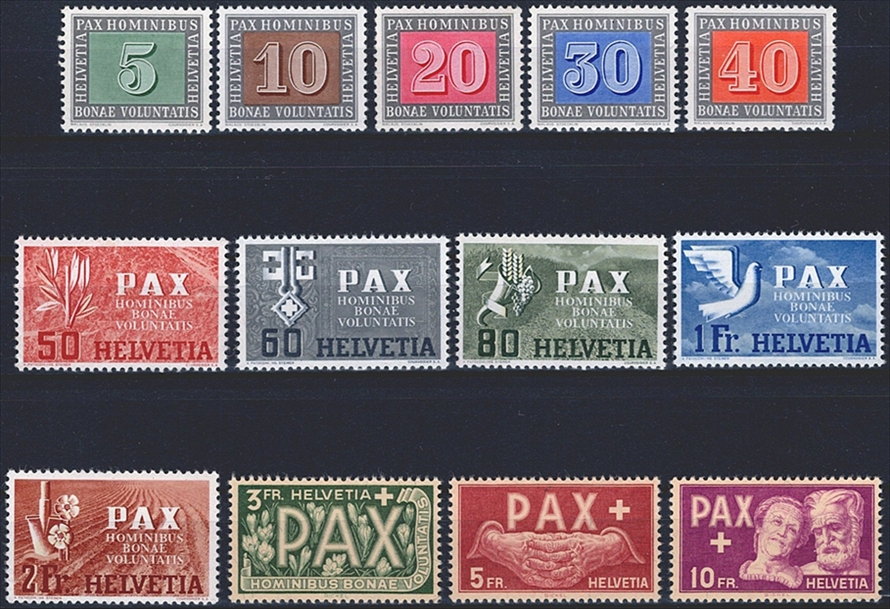 Schweiz, Freimarken, PAX, Nr.262-274, komplette Serie