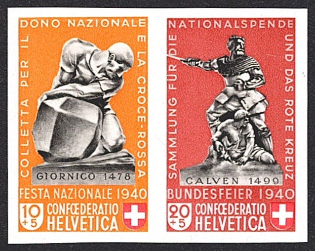 Schweiz, Zusammendrucke, Nr.Z29, 10+20Rp., aus Bundesfeierblock