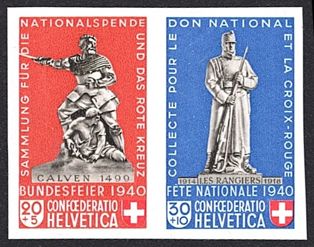 Schweiz, Zusammendrucke, Nr.Z30, 20+30Rp., aus Bundesfeierblock