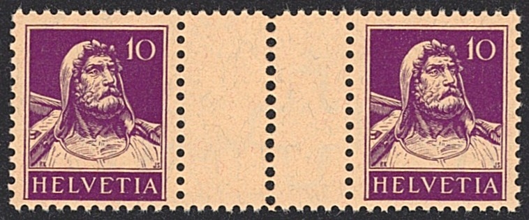 Schweiz, Zwischenstege, Nr.S41, 10+10Rp., dunkelviolett