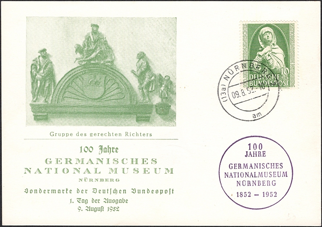 Deutschland, BRD, Nr.151, Nationalmuseum, illustrierter, unadressierter FDC (Karte), NÜRNBERG