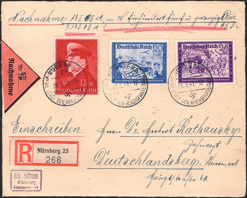 Deutschland, Deutsches Reich, Nr.777/778+, Sondermarken, Nachnahme, NÜRNBERG
